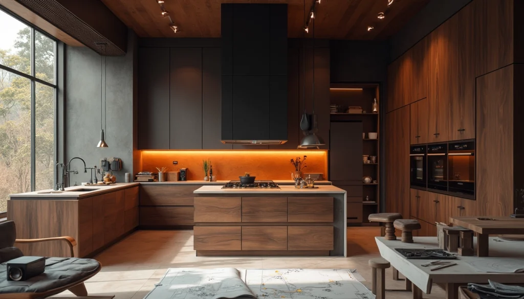 Cuisine sur mesure optimisée avec des rangements intégrés et un design moderne