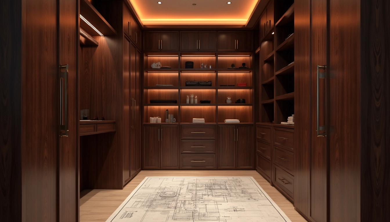 Espace de travail moderne avec des meubles de bureau sur mesure, incluant bureaux modulables et rangements élégants.