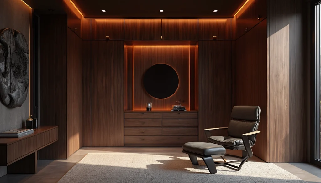 Élégants meubles personnalisés intégrés dans un intérieur moderne et fonctionnel