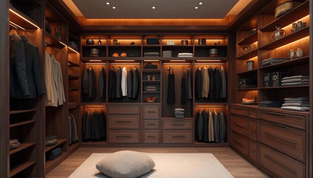 Meubles sur mesure intégrés offrant des solutions de rangement élégantes dans un intérieur moderne