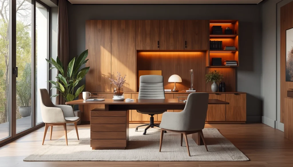 Bureau personnalisé pour le télétravail, maximisant espace et confort