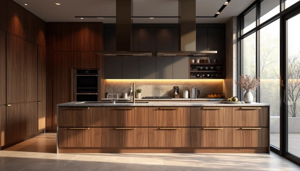 Cuisine sur mesure intégrant rangement intelligent et matériaux modernes