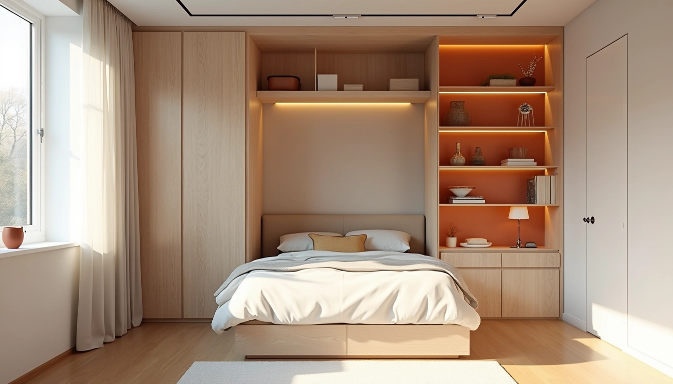 Exemple de meubles sur mesure pour optimiser l'espace dans une petite chambre