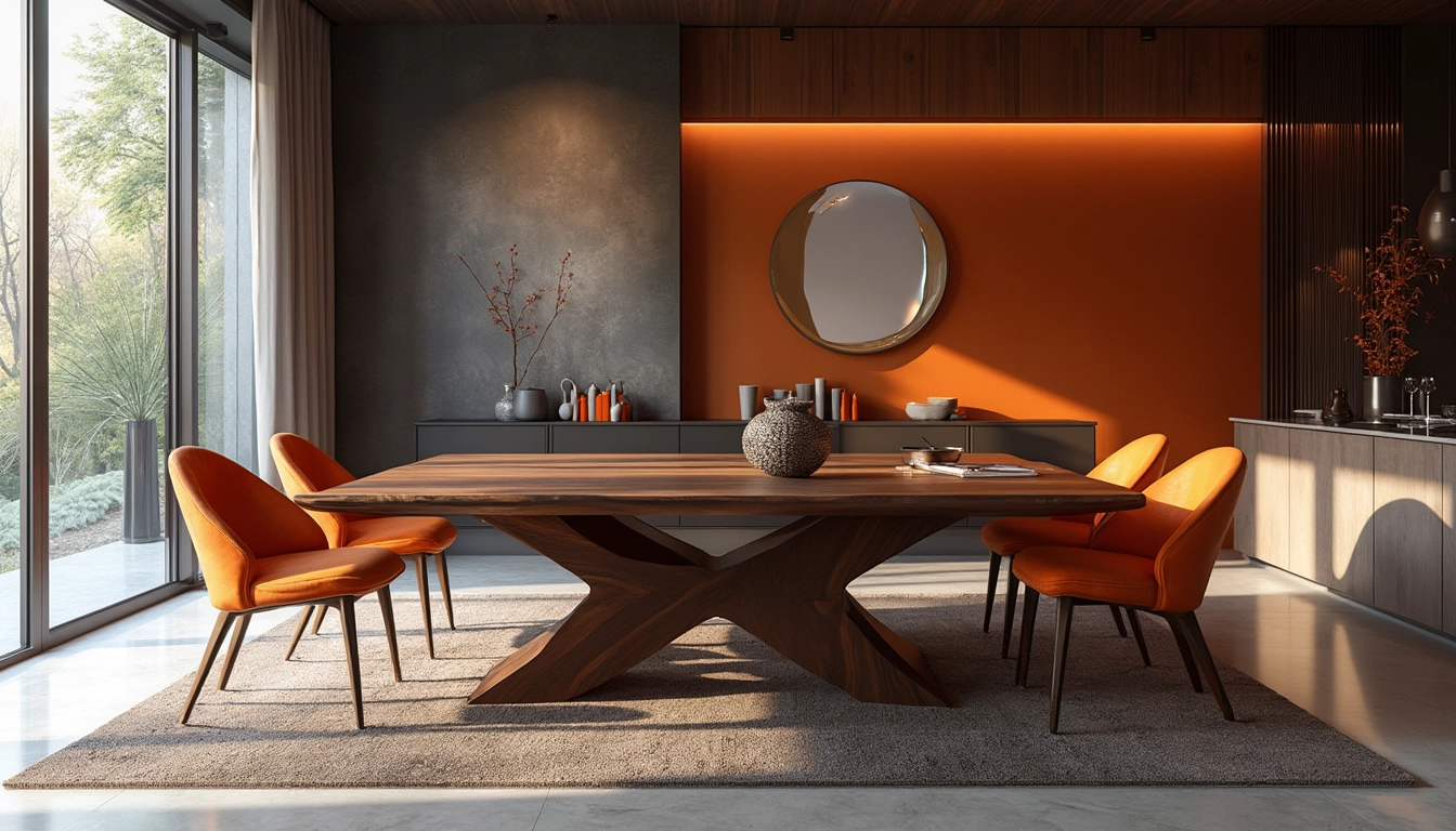 Table personnalisée en bois massif au design contemporain, intégrée dans un intérieur chaleureux