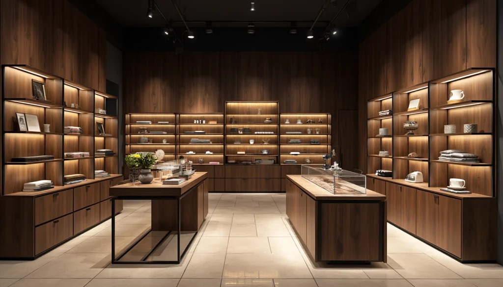 Aménagement d'une boutique avec des meubles sur mesure pour maximiser l'espace de vente