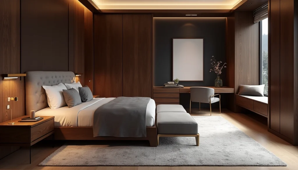 Mobilier sur mesure dans un hôtel élégant optimisant l'espace et le confort