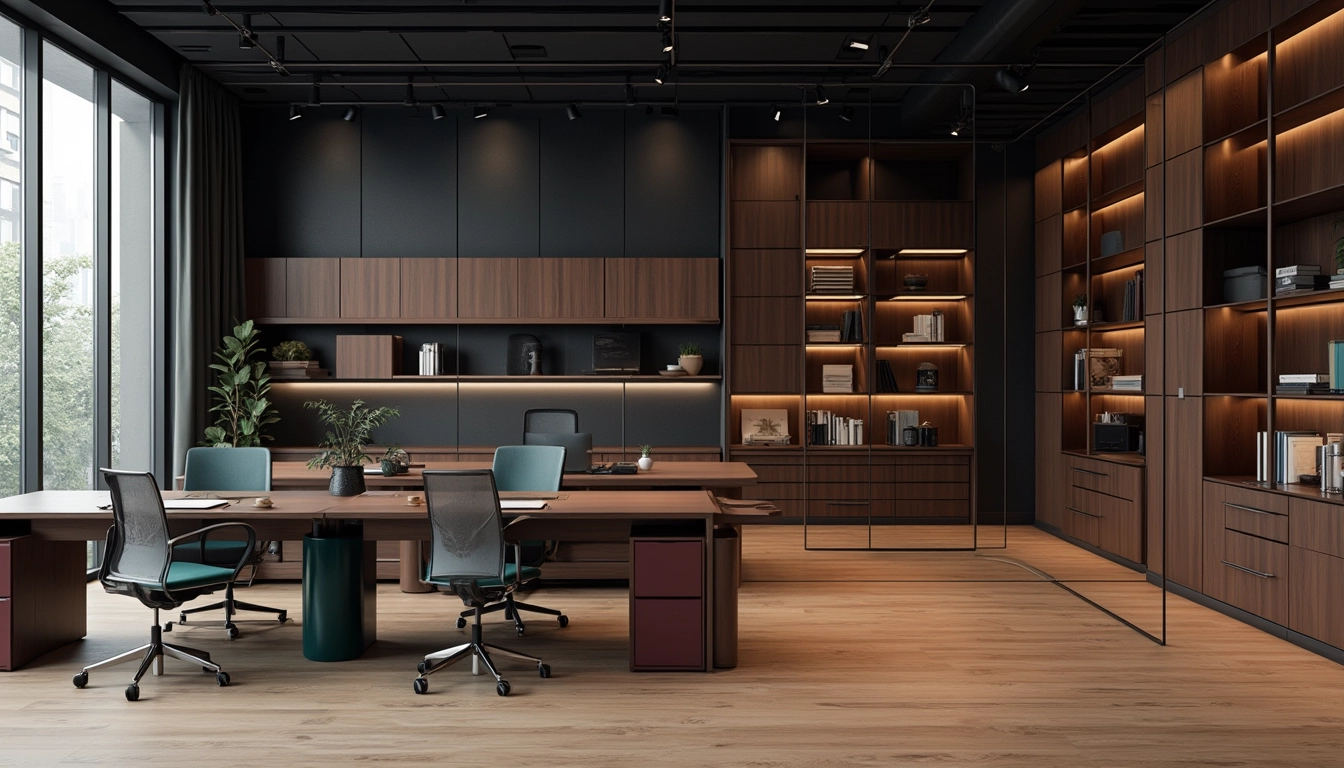 Bureau sur mesure intégré avec mobilier ergonomique et rangements personnalisés