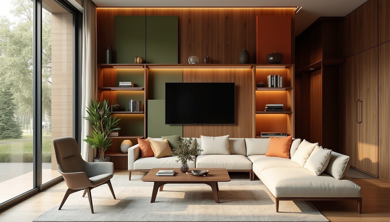 Mobilier durable en matériaux écologiques intégré dans un intérieur moderne en Suisse