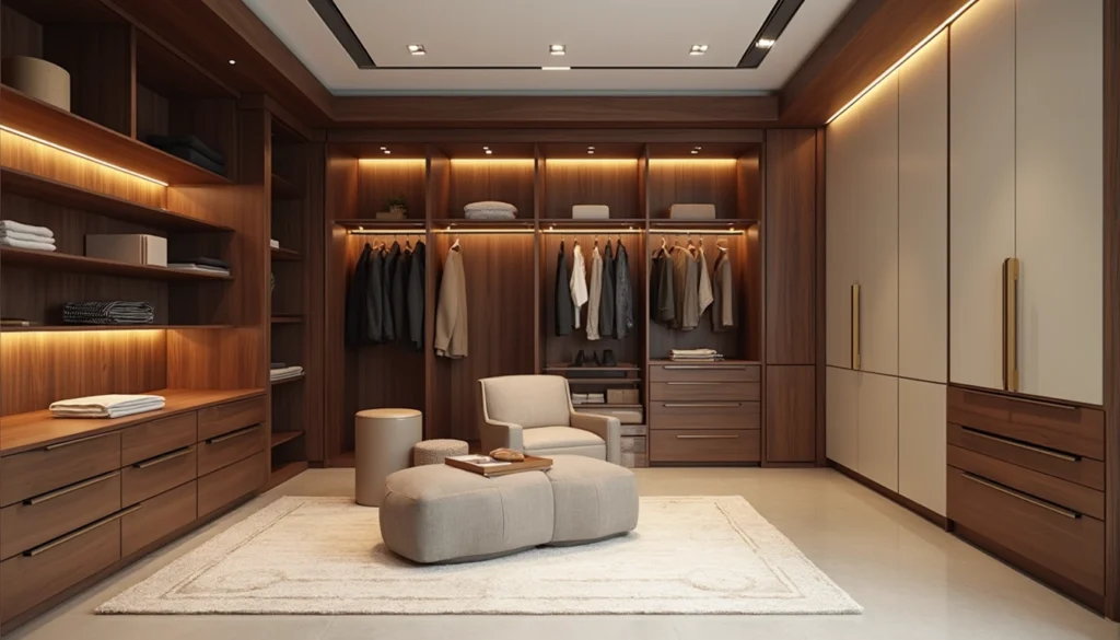 Dressing personnalisé conçu pour maximiser l'espace de vie avec des rangements sur mesure