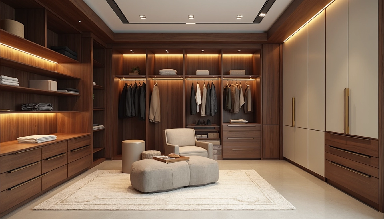 Dressing personnalisé conçu pour maximiser l'espace de vie avec des rangements sur mesure